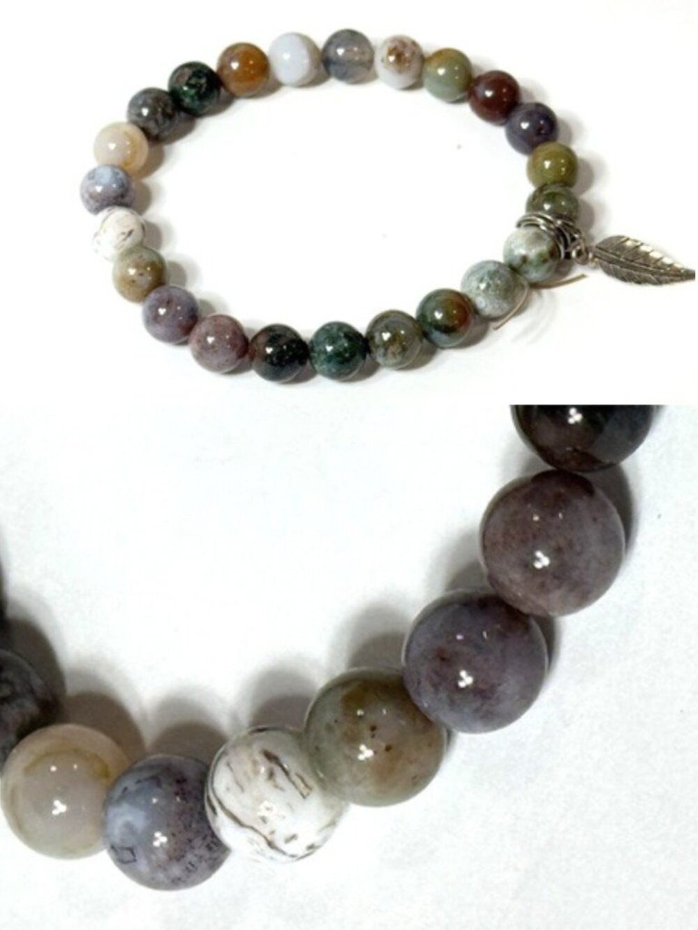 Multi-color stone stretchy band bracelet.